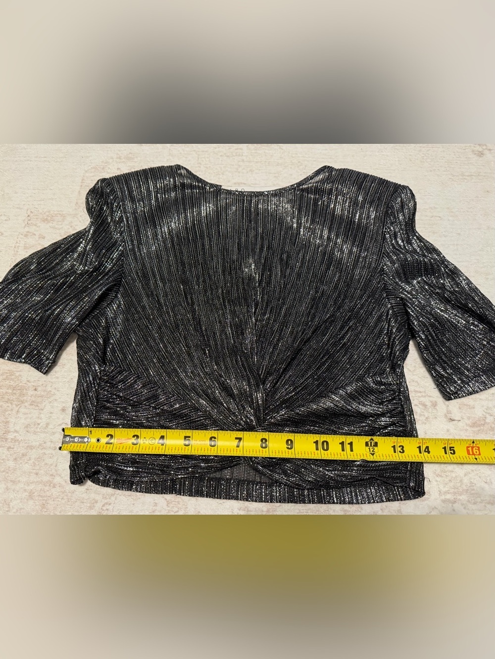 IRO Metallic Gunmetal Twist-Front Crop Top - Picture 10 of 10